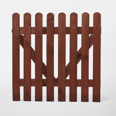 Portillon En Noisette Pour Clôture - Hauteur 60 Cm, écartement Lamelles 3-4 Cm, Avec Ferrures Noires - 8