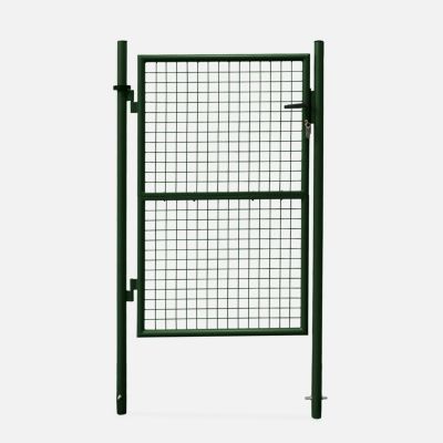 Portillon de jardin en métal vert. double sens d'ouverture. Avec serrure.150x87cm
