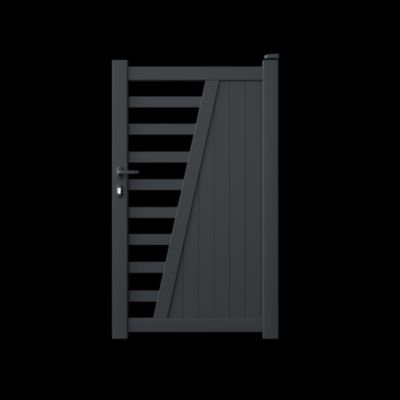 Portillon DOSSEN 1x1,60 m poussant droit gris