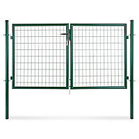Portillon double pour clôture grillagée vert 200 x h.100 cm