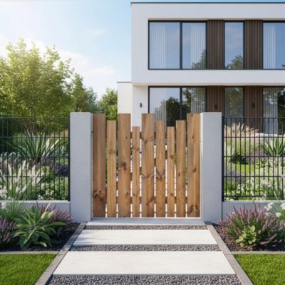 Portillon en bois destructuré Kauri Klikstrom l.100 x H.100 cm