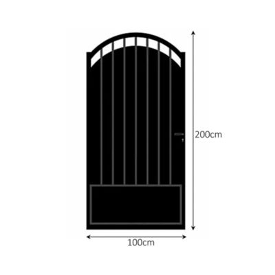 Portillon en fer noir l.100 x H.200 cm, Blooma Oria