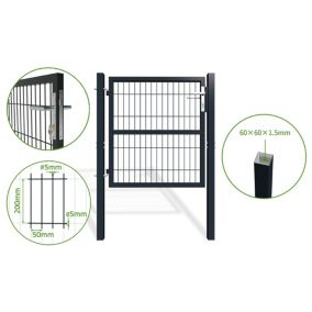 Portillon grillagé 1m Gris RAZO H.100cm