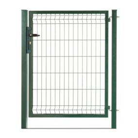 Portillon grillagé en acier galvanisé maille 200 x 50 occultable passage 1m x H 1m20 Vert