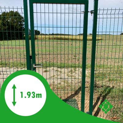 Portillon H 1.93m/L 1.00m couleur Vert - poteaux platines