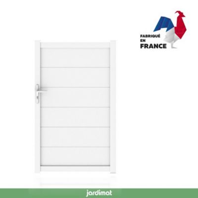 Portillon Jardimat aluminium Chalon blanc 9016 - 100 x h.167 cm