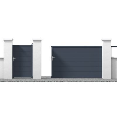 Portillon Jardimat aluminium Chalon gris 7016 - 100 x h.165 cm