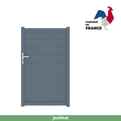Portillon Jardimat aluminium Fréjus gris anthracite 100 x h.170 cm