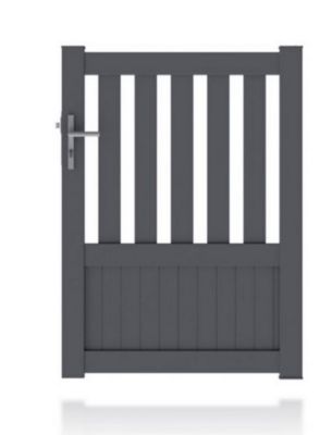 Portillon Jardimat aluminium Garonne gris 7016 - 100 x h.140 cm