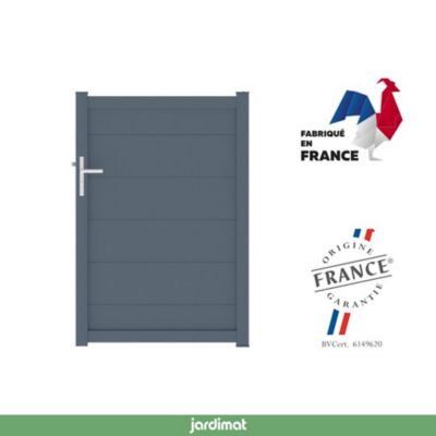 Portillon Jardimat battant aluminium Frejus gris anthracite - 100 x h.145 cm