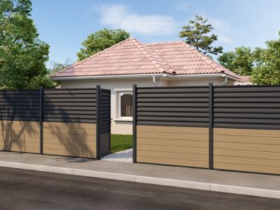 Portillon persienné Neva l.93 x H.171 cm Aluminium anthracite