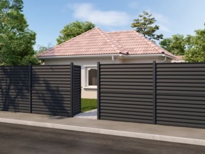 Portillon persienné Neva l.93 x H.171 cm Aluminium anthracite