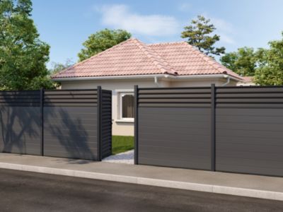 Portillon persienné Neva l.93 x H.171 cm Aluminium anthracite