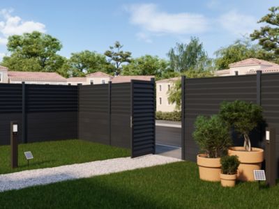 Portillon persienné Neva l.93 x H.171 cm Aluminium anthracite