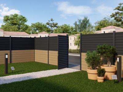 Portillon persienné Neva l.93 x H.171 cm Aluminium anthracite