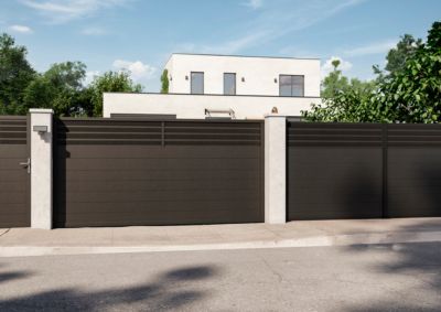 Portillon persienné Neva l.93 x H.171 cm Aluminium anthracite