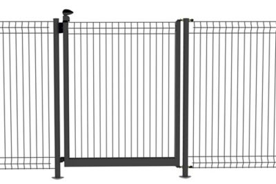 Portillon piscine Aquaclassic GR 7 passage l.108,2 cm H.140 cm – acier galvanisé gris – poteaux sur platine – fermeture sécurisée