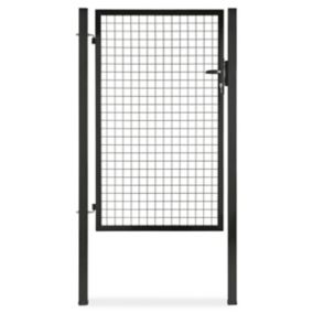 Portillon pour clôture grillagée à poteaux carrés Blooma noir 100 x h.150 cm