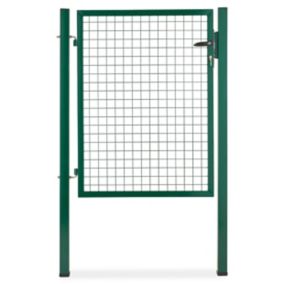 Portillon pour clôture grillagée à poteaux carrés Blooma vert 100 x h.120 cm
