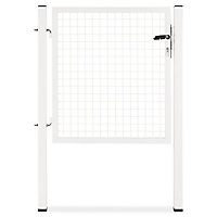 Portillon pour clôture grillagée à poteaux carrés Blooma blanc 100 x h.100 cm