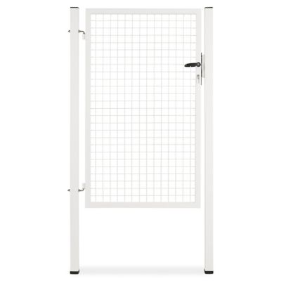 Portillon pour clôture grillagée à poteaux carrés Blooma blanc 100 x h.150 cm