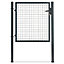 Portillon pour clôture grillagée à poteaux carrés Blooma gris 100 x h.100 cm