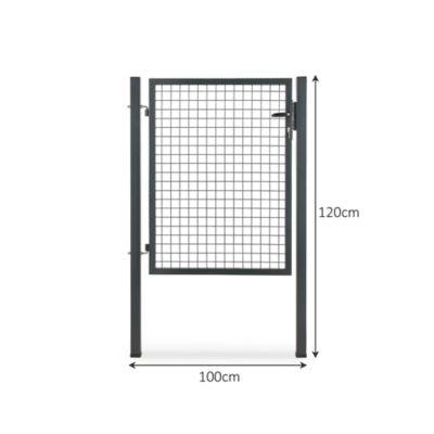 Portillon pour clôture grillagée à poteaux carrés Blooma gris 100 x h.120 cm