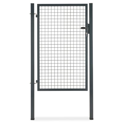 Portillon pour clôture grillagée à poteaux carrés Blooma gris 100 x h.150 cm