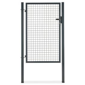 Portillon pour clôture grillagée à poteaux carrés Blooma gris 100 x h.150 cm