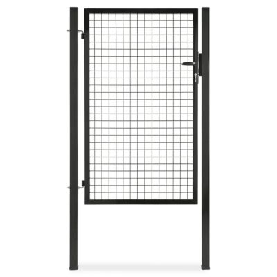 Portillon pour clôture grillagée à poteaux carrés Blooma noir 100 x h.150 cm