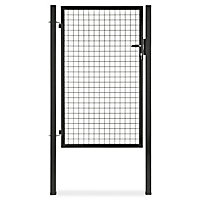 Portillon pour clôture grillagée à poteaux carrés Blooma noir 100 x h.150 cm
