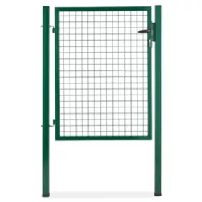 Portillon pour clôture grillagée à poteaux carrés Blooma vert 100 x h.120 cm