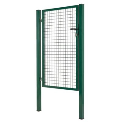 Portillon pour clôture grillagée à poteaux carrés Blooma vert 100 x h.150 cm