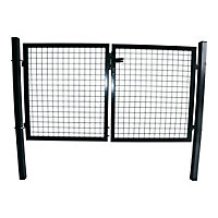 Portillon pour clôture grillagée à poteaux carrés coloris anthracite L.200xH.100CM