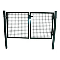 Portillon pour clôture grillagée à poteaux carrés coloris vert L200XH100 cm