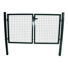 Portillon pour clôture grillagée à poteaux carrés coloris vert L200XH100 cm