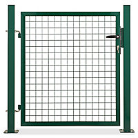 Portillon pour clôture grillagée à poteaux carrés sur platines Blooma vert 100 x h.100 cm