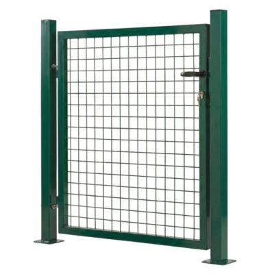 Portillon pour clôture grillagée à poteaux carrés sur platines Blooma vert 100 x h.100 cm