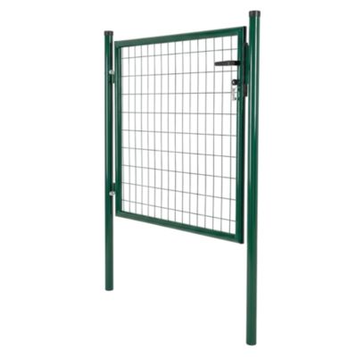 Portillon pour clôture grillagée à poteaux ronds vert 100 x h.100 cm