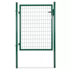 Portillon pour clôture grillagée à poteaux ronds vert 100 x h.120 cm