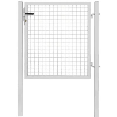 Portillon pour cloture grillagée Garden+ blanc l. 105 x H.100 cm