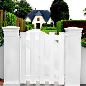 Portillon PVC blanc SOULAC H100 x L115 cm - Verrou intérieur droite