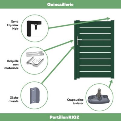 Portillon rioz 100x152 cm Vert mousse 6005 Jardimat