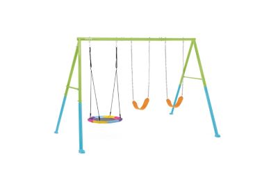 Portique-balançoire 3 agrès avec 1 nid d’oiseau et 2 balançoires - Intex.