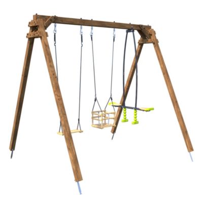 Portique balançoire Pierre en bois traité carré 3 agrès Soulet