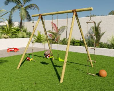 Portique bois 2,30 m Topwood ALTI - 4 enfants