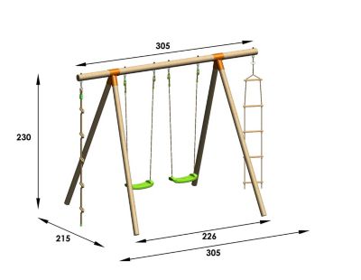 Portique bois 2,30 m Topwood ALTI - 4 enfants