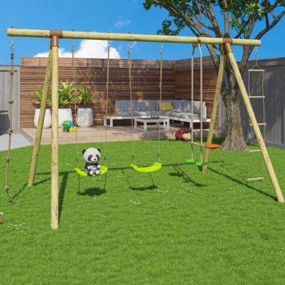 Portique bois 2,30 m Topwood NANI - 6 enfants