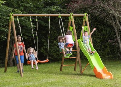 Portique de jeux en bois et m?�tal Akeo