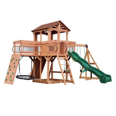 Portique Sterling Point 3 balançoires + toboggan